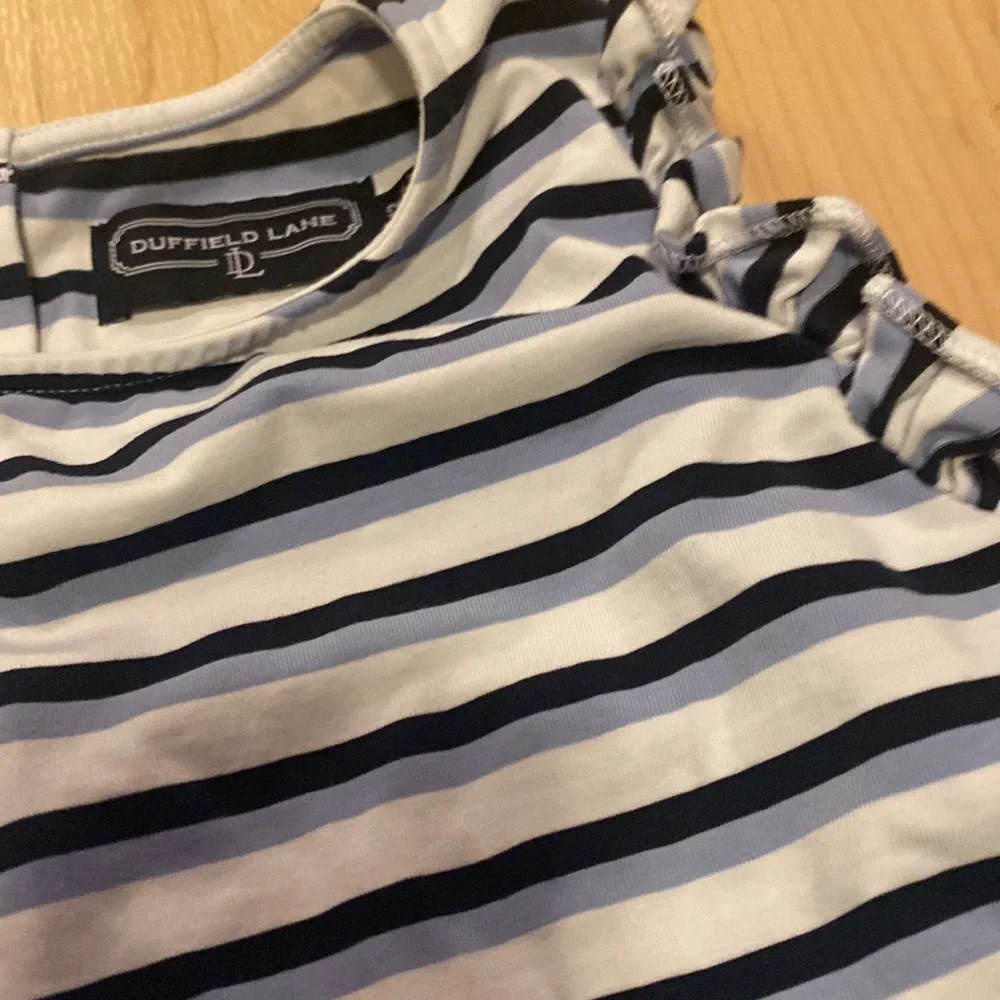 Duffield Lane Blue & White striped Girls dress 12‎